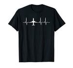 Airplane Heartbeat Flying T-shirt Aviator Gift
