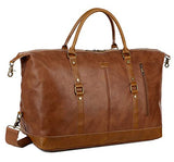 BAOSHA Leather Travel Duffel Tote Weekender Bag